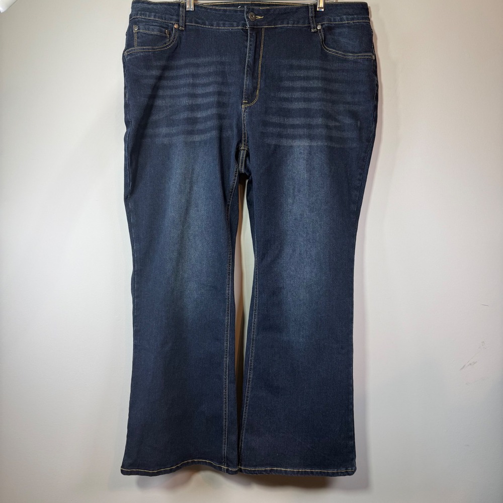 NWT BloomChic Denim Jeans Women 22‎ Dark Blue NEW Bootcut Stretch Plus Size